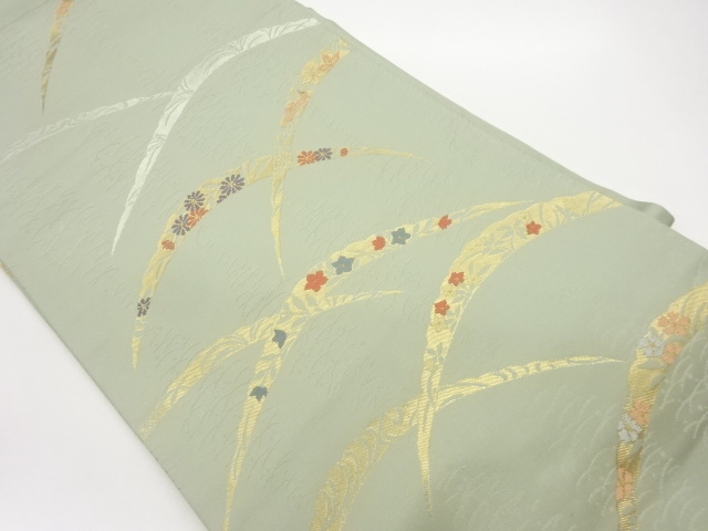 JAPANESE NAGOYA OBI / WOVEN FLORAL PLANTS